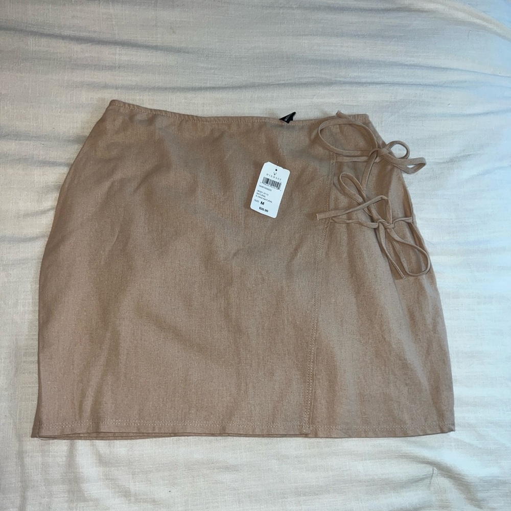Windsor Tan Mini Skirt with Tie Detail